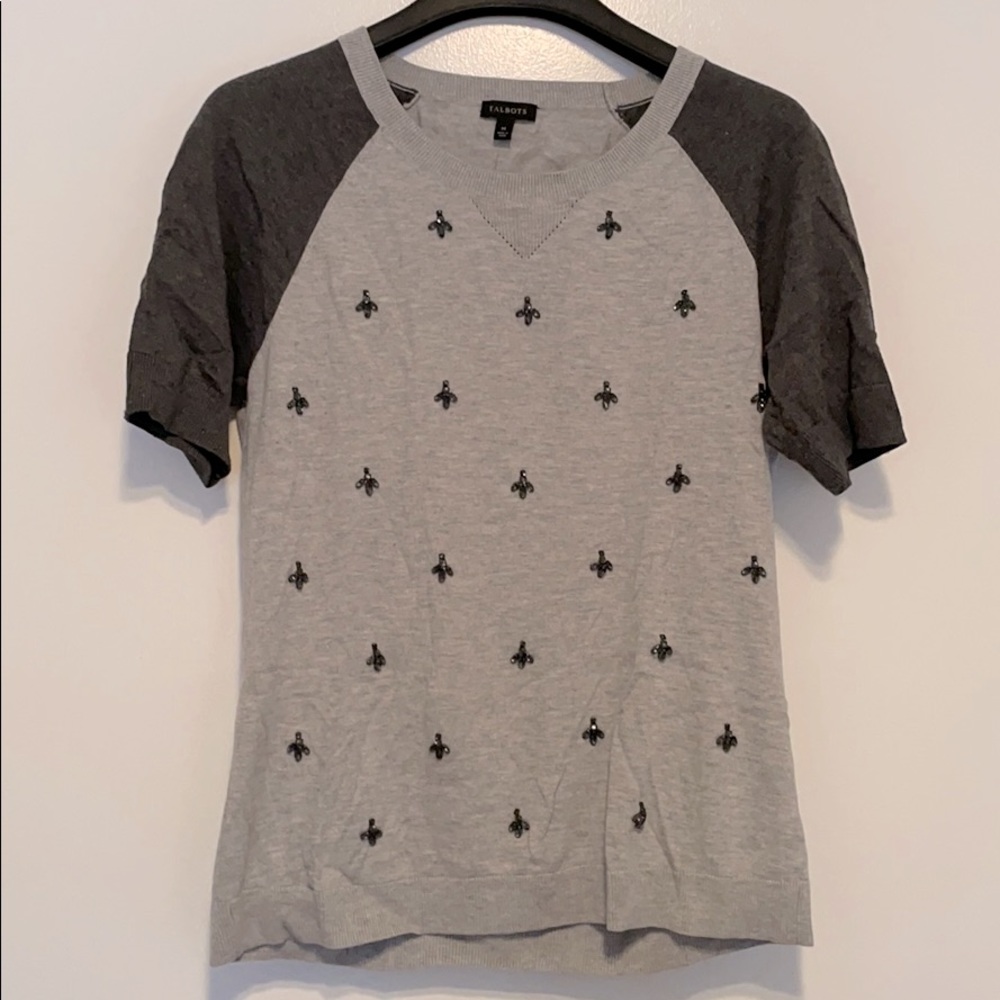 Jeweled Talbots Short sleeve sweater size M